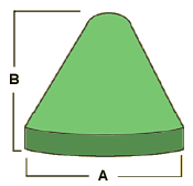 Cone 1/2 X 9/16 X Green Plastic Media, 50 lbs